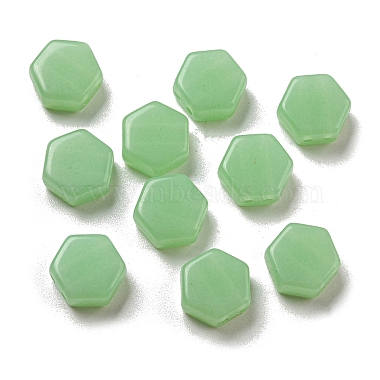 Dark Sea Green Hexagon Plastic Beads