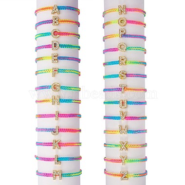 Colorful Letter F Rhinestone Bracelets