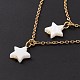 Synthetic Shell Star Pendant Double Layer Necklaces and Dangle Stud Earrings(SJEW-F217-01B-G)-6