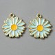 Light Gold Plated Alloy Enamel Pendants(ENAM-WH0001-36LG-03)-1