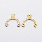 Ion Plating(IP) 304 Stainless Steel Chandelier Component Links, 3 Loop Connectors, Golden, 8.5x9.5x0.5mm, Hole: 1mm(X-STAS-F136-07G)