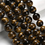 Natural Tiger Eye Beads Strands, Round, Grade A, 16mm, Hole: 1.2mm, about 25pcs/strand, 15.83''(40.2cm)(G-H329-C07-16mm)