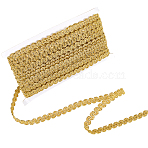 Polyester Wavy Fringe Trim Ribbon, Wave Bending Lace Trim, Gold, 1/2 inch(12mm)(OCOR-WH20007-29A)
