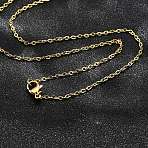 304 Stainless Steel Cable Chains Necklaces, with Lobster Claw Clasps, Golden, 17.7 inch(45cm), 1.5mm(X-NJEW-F226-04G-04)