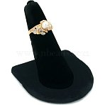 Resin Flocking Ring Displays, Cone Shaped Finger Ring Display Stands, Black, 5x4x4cm(RDIS-WH0006-08)