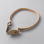 Imitation Leather Sew on Bag Handles, with Iron Findings, Wheat, 67x4.1x0.7cm, Hole: 1.5mm(FIND-WH0126-226F)