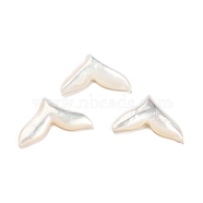 Natural Sea Shell Cabochons, Fish Tail, White, 8.5x13.5x2mm(SHEL-D079-26)