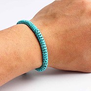 Turquoise Bracelet with Elastic Rope Bracelet, Male and Female Lovers Best Friend, Bead: 6mm(DZ7554-6)