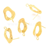Stud Earring Findings, with Brass Findings, for Jewelry Earring Making , Gold, 20.5x15x1mm, Hole: 0.8mm, Pin: 0.7mm(KK-G398-17G)