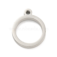 Non-Tarnish 304 Stainless Steel Laser Cut Pendants, Ring Charm, Stainless Steel Color, 17.5x15x3mm, Hole: 2mm(STAS-U009-06A-02)