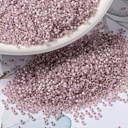 MIYUKI Round Rocailles Beads, Japanese Seed Beads, 15/0, (RR2357) Silverlined Pale Rose Opal, 1.5mm, Hole: 0.7mm, about 5555pcs/10g(X-SEED-G009-RR2357)
