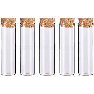 Empty Small Glass Cork Bottles, Clear, 3x10cm, 10pcs/set(AJEW-BC0003-05)