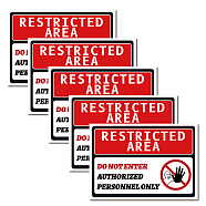 Waterproof PVC Warning Sign Stickers, Rectangle, Word, 17.5x25cm, 5pcs/set(DIY-WH0237-009)