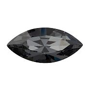 Preciosa&reg MAXIMA Crystal Fancy Stones, Czech Crystal, 435 14 615 Navette(Horse Eye), Aluminium Layer, 00030 260 NightFall, 15x7mm(X-PRC-FG15-00030-260)