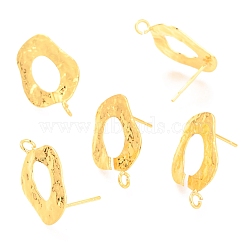 Stud Earring Findings, with Brass Findings, for Jewelry Earring Making , Gold, 20.5x15x1mm, Hole: 0.8mm, Pin: 0.7mm(KK-G398-17G)