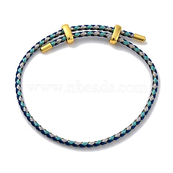 Adjustable Polyester Cord Braided Bracelets, Long-Lasting Plated, Dodger Blue, Inner Diameter: 2-5/8~3-1/8 inch(6.7~7.8cm)(BJEW-Z085-01G-32)