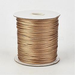 Eco-Friendly Korean Waxed Polyester Cord, BurlyWood, 3mm, about 41.01~41.56 Yards(37.5~38m)/Roll(YC-P002-3mm-1117)