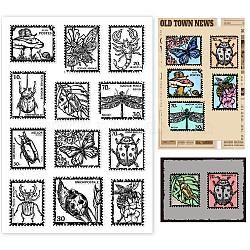 PVC Plastic Stamps, for DIY Scrapbooking, Photo Album Decorative, Cards Making, Stamp Sheets, Film Frame, Insect Pattern, 16x11x0.3cm(DIY-WH0167-57-0149)