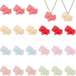 CHGCRAFT 21Pcs 7 Colors Opaque Resin Beads, Imitation Jade, Unicorn, Mixed Color, 18x23x14.5mm, Hole: 1.5mm, 3pcs/color(RESI-CA0001-48)