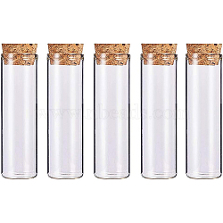 Empty Small Glass Cork Bottles, Clear, 3x10cm, 10pcs/set(AJEW-BC0003-05)