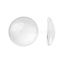 Transparent Glass Cabochons, Half Round/Dome, Clear, 20x5.5mm(X-GGLA-R026-20mm)