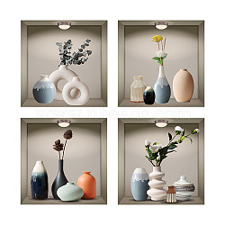 PVC Wall Stickers, Wall Decoration, Vase Pattern, 770x390mm(DIY-WH0228-675)