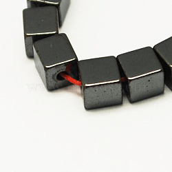 Non-magnetic Synthetic Hematite Beads Strands, Grade A, Cube, Black, 6x6x6mm, about 64pcs/strand(X-G-S079-6mm)