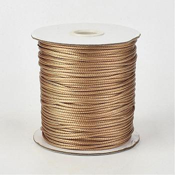 Eco-Friendly Korean Waxed Polyester Cord, BurlyWood, 3mm, about 41.01~41.56 Yards(37.5~38m)/Roll