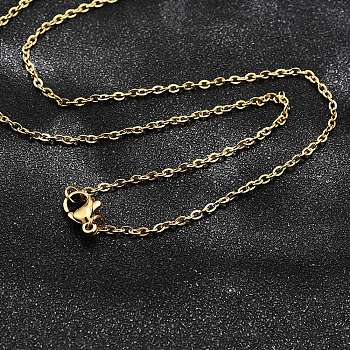 304 Stainless Steel Cable Chains Necklaces, with Lobster Claw Clasps, Golden, 17.7 inch(45cm), 1.5mm