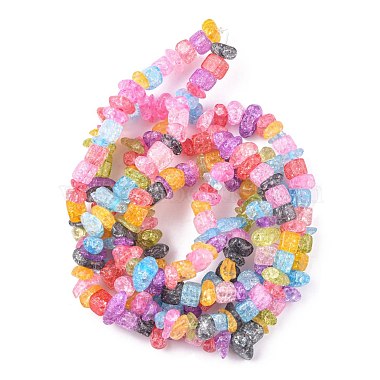 Synthetic Crackle Quartz Chips Beads Strands(G-L154-24)-3
