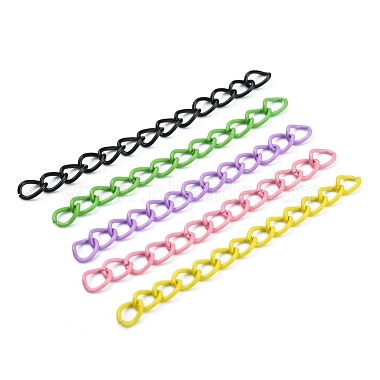 100Pcs Spray Painted Iron Curb Chain Extender(CH-YW0002-02)-2