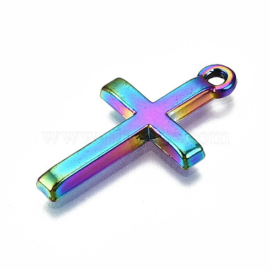 Rainbow Color Alloy Tiny Cross Charms(PALLOY-S180-035-RS)-3