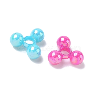 Opaque Plastic Tri Beads for Christmas Ornaments Making(SACR-R609-M)-3