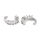Brass Micro Pave Cubic Zirconia Cuff Earrings(EJEW-D088-11P)-2