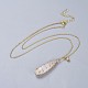 Natural Quartz Crystal Pendants Necklaces and Dangle Earrings Jewelry Sets(SJEW-JS01026)-2