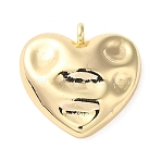 Brass Pendants, Cadmium Free & Nickel Free & Lead Free, Hamered Heart, Real 18K Gold Plated, 20.5x20.5x5mm, Hole: 2mm(KK-G481-18G)
