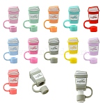 11Pcs 11 Colors Silicone Straw Cap, Dustproof Covers, Reusable Drinking Straw Tips Cap, Mixed Color, 43mm, 1pc/color(SIL-CJ0002-84)