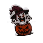 Halloween Themes PVC Claw Hair Clips, Ghost with Pumpkin, Colorful, 70.5x49.5x40.5mm(PHAR-P013-B01)