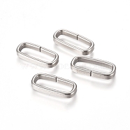 201 Stainless Steel Quick Link Connectors, Linking Rings, Closed but Unsoldered, Rectangle, Stainless Steel Color, 16.5x7.3x2.3mm, Inner Diameter: 13.5x4.5mm(STAS-L238-050A-P)