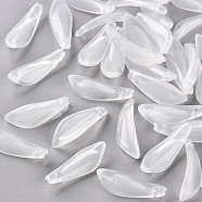 Transparent Spray Painted Glass Pendants, Petaline, Clear, 25.5x9x4mm, Hole: 1mm(GLAA-S190-015F-02)