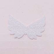Cloth Embossing Wings, Decorate Accessories, White, 33x52x1mm(FIND-PW0001-044A)