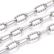 Iron Oval Link Chains, Unwelded, with Spool, Platinum, 16.5x7.5x1.5mm, about 32.81 Feet(10m)/Roll(CH-N004-15P)