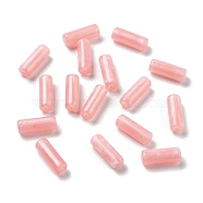 Opaque Acrylic Beads, Two Tone, Column, Pink, 13.5x4.7mm, Hole: 1.4mm(OACR-Q196-03G)