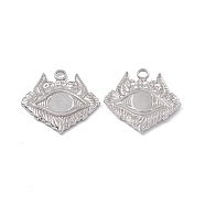 304 Stainless Steel Pendants, Eye with Skull Charm, Stainless Steel Color, 23.5x25x2mm, Hole: 2.8mm(STAS-B031-24P)