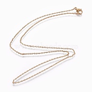 304 Stainless Steel Cable Chain Necklaces, with Lobster Claw Clasps, Golden, 17.71 inch(45cm)(NJEW-P248-01G)