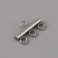304 Stainless Steel Chandelier Component Links, 4 Loop Connector, Stainless Steel Color, 9x15x2.5mm, Hole: 2mm(STAS-WH0043-06B-P)