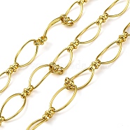 Handmade Brass Link Chains, with Spool, Long-Lasting Plated, Soldered, Lead Free & Cadmium Free, Real 18K Gold Plated, Links: 24x12.5x1.5mm and 6x11.5x2.5mm(CHC-L050-04G)