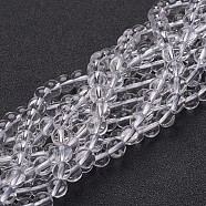 Synthetic Quartz Crystal Beads Strands, Round, Clear, 6mm, Hole: 0.8mm, about 67pcs/strand, 15.5 inch(X-GSR6mmA039-1)
