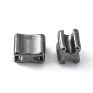 Clothing Accessories, Brass Zipper On The Below of The Plug, Gunmetal, 4.5x3.5x3.5mm(PALLOY-WH0071-68B-B)