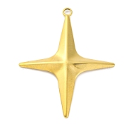 Ion Plating(IP) 304 Stainless Steel Pendants, Star Charm, Real 18K Gold Plated, 48x38x3mm, Hole: 3mm(STAS-D194-07G)